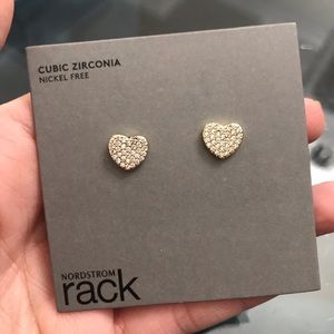 Cubic Zirconia Nordstrom Heart Earrings clear Gold